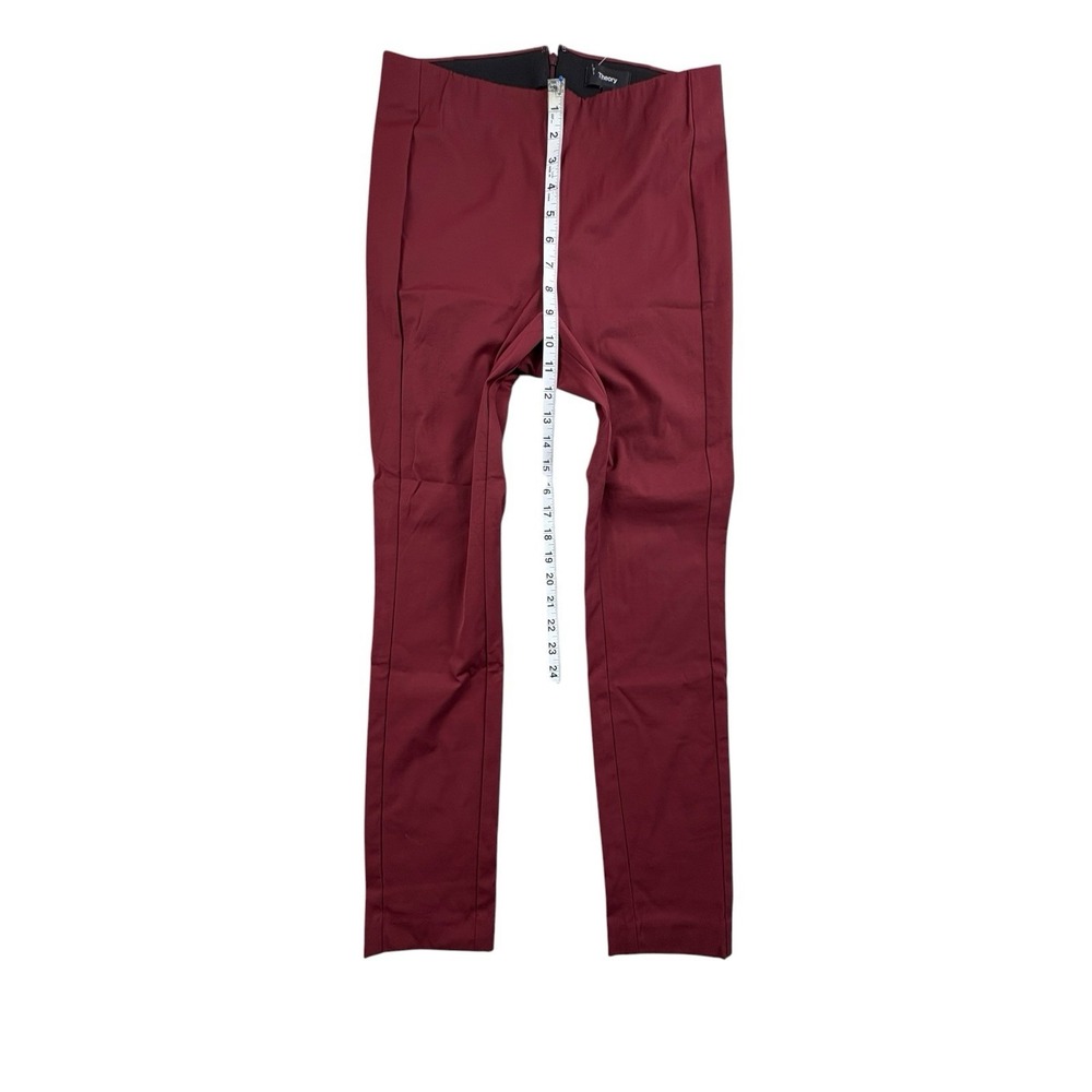 Theory Navalan Neoteric Burgundy Stretch Skinny Pants Womens 8 NWOT - Picture 6 of 7